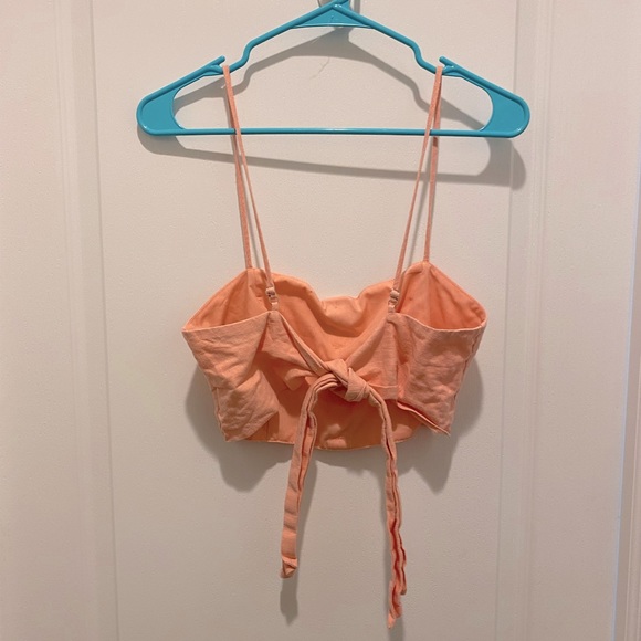 Forever 21 Coral Linen Crop Top - Picture 2 of 3